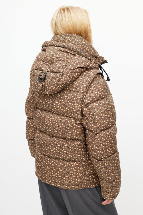 Burberry Beige TB Monogram Down Puffer