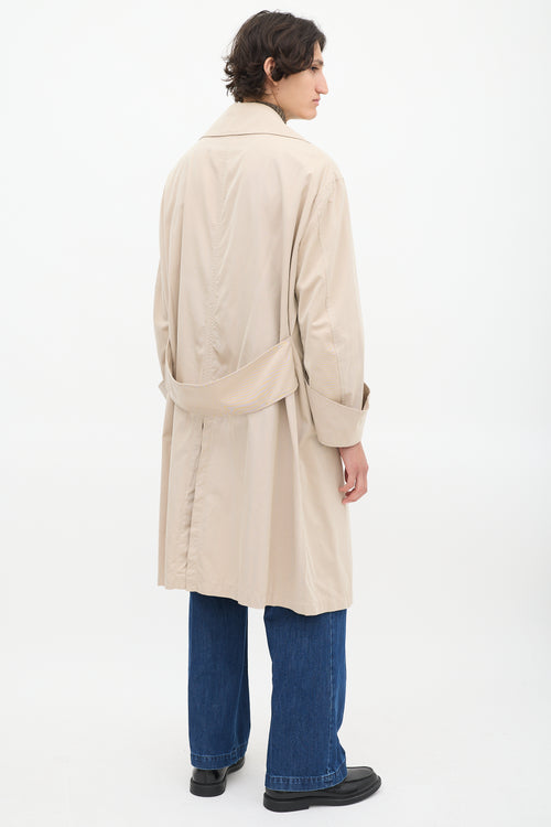 Burberry Beige Oversized Cuff Trench Coat