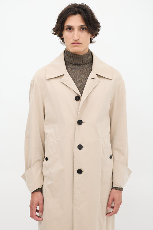 Burberry Beige Oversized Cuff Trench Coat