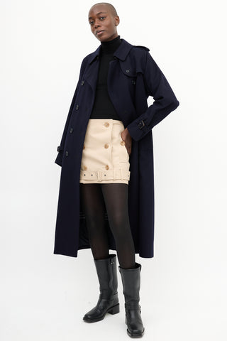 Burberry Beige Trench Mini Wrap Skirt