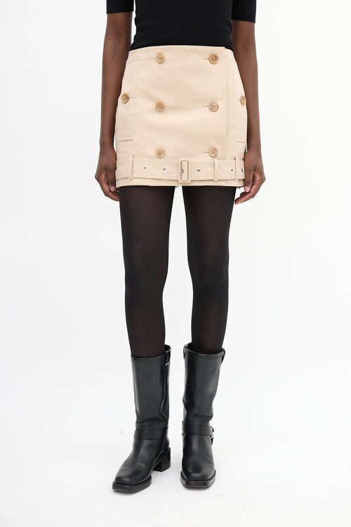 Burberry Beige Trench Mini Wrap Skirt