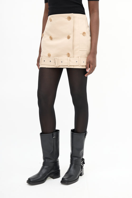 Burberry Beige Trench Mini Wrap Skirt