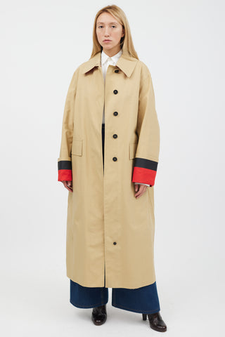 Burberry Beige Waxed Cotton Coat