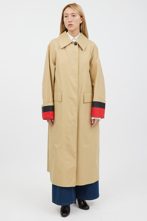 Burberry Beige Waxed Cotton Coat