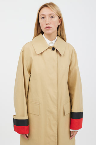 Burberry Beige Waxed Cotton Coat