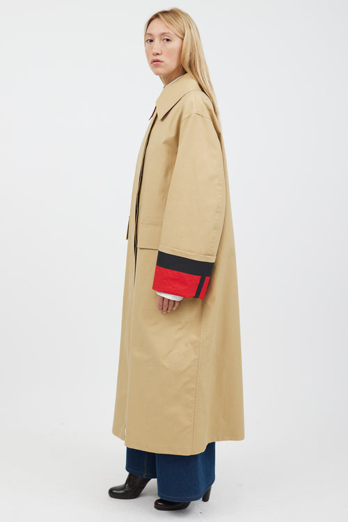 Burberry Beige Waxed Cotton Coat