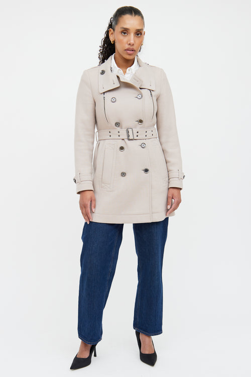 Brit Mauve Wool Blend Coat