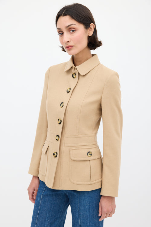 Burberry Beige Wool Panelled Jacket