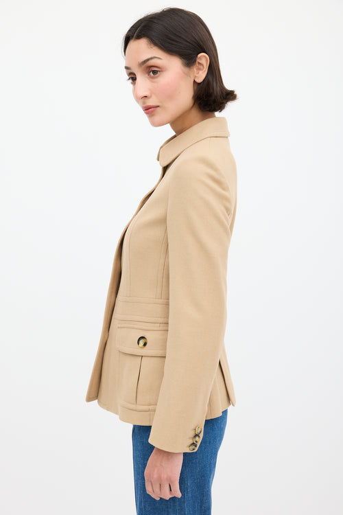 Burberry Beige Wool Panelled Jacket