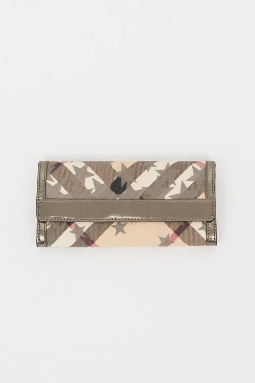 Burberry Beige 
Multi Metallic Check Star Wallet