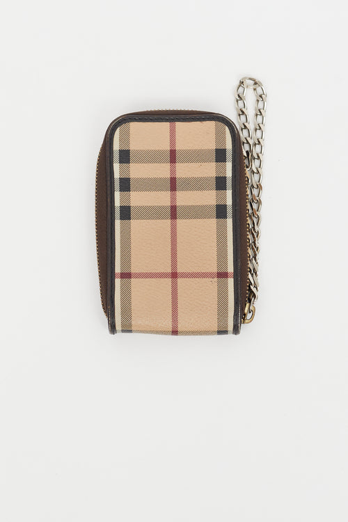 Burberry Beige 
Multi Nova Check Chain Wallet