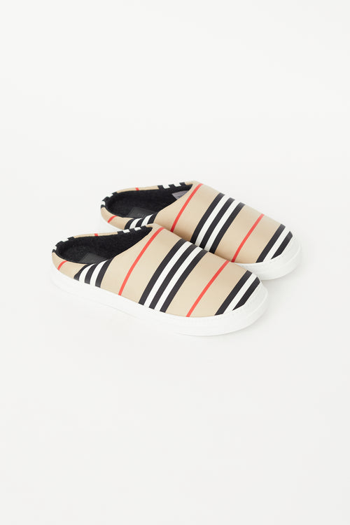 Burberry Beige 
Multi Padded Homie Stripe Slipper