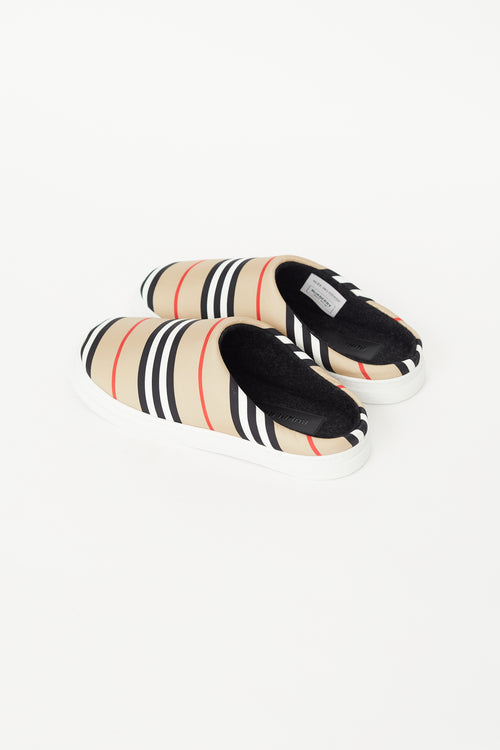 Burberry Beige 
Multi Padded Homie Stripe Slipper