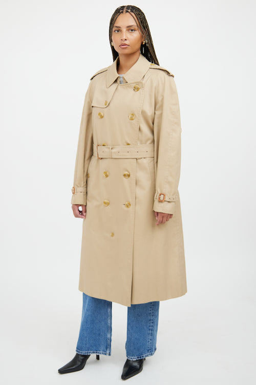 Burberry Tan Double Breasted Trench Coat