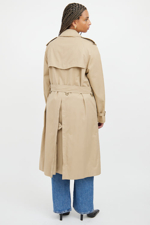 Burberry Tan Double Breasted Trench Coat