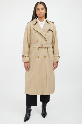 Burberry Tan Double Breasted Trench Coat