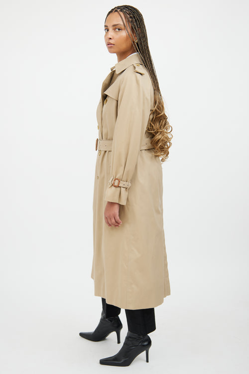 Burberry Tan Double Breasted Trench Coat