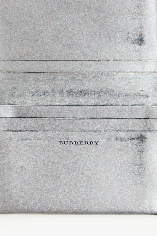 Burberry Silver Leather Bi-Fold Card Holder