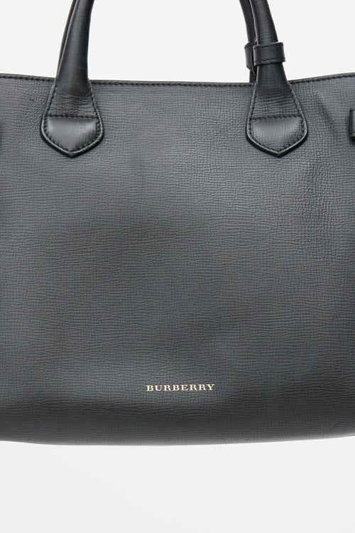 Burberry Black 
Brown Banner Leather Bag