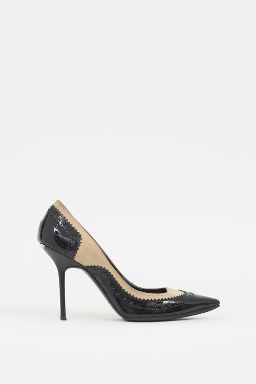 Burberry Black 
Beige Colourblock Pump