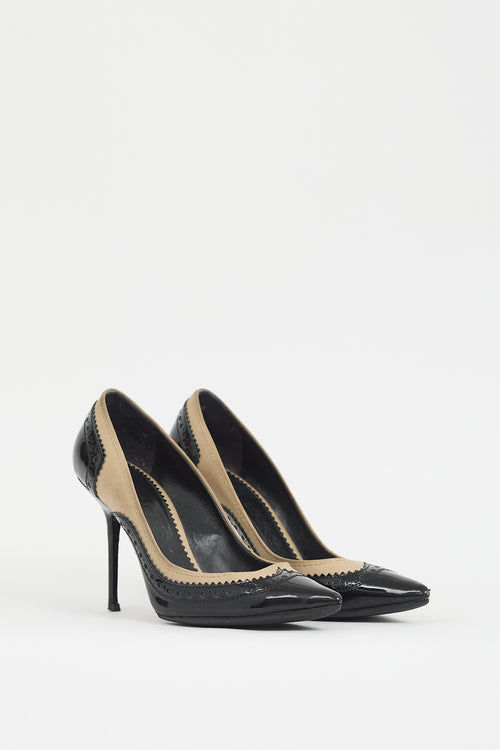 Burberry Black 
Beige Colourblock Pump