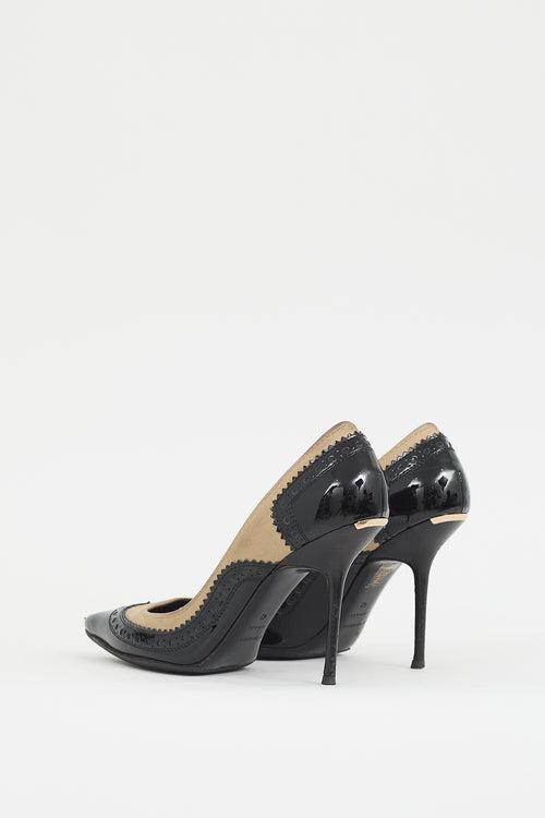 Burberry Black 
Beige Colourblock Pump