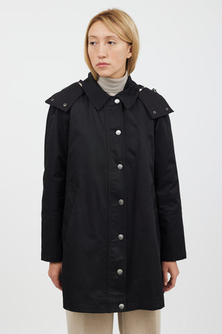 Burberry Black 
Beige Hooded Coat