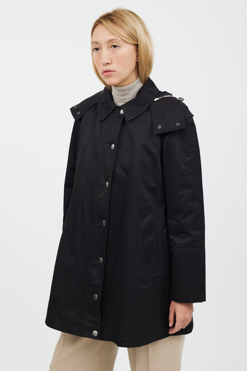 Burberry Black 
Beige Hooded Coat