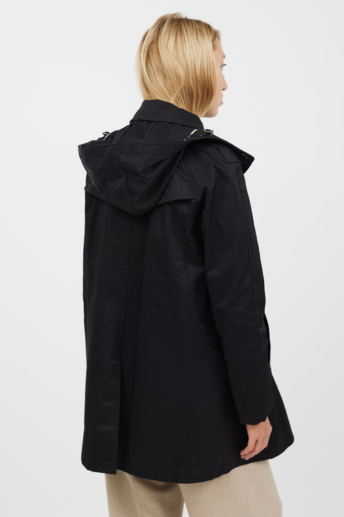 Burberry Black 
Beige Hooded Coat