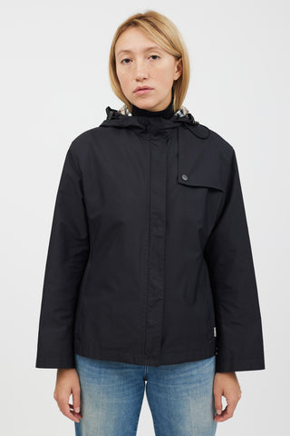 Burberry Black 
Beige Hooded Nylon Jacket