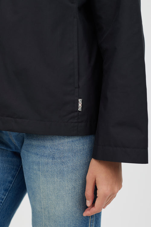 Burberry Black 
Beige Hooded Nylon Jacket