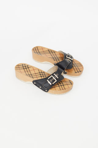 Burberry Black 
Brown Nova Check Brigitte Clog