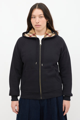 Burberry Black 
Brown Nova Check Hoodie