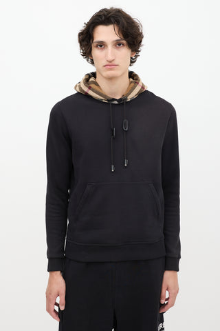 Burberry Black 
Brown Nova Check Hoodie