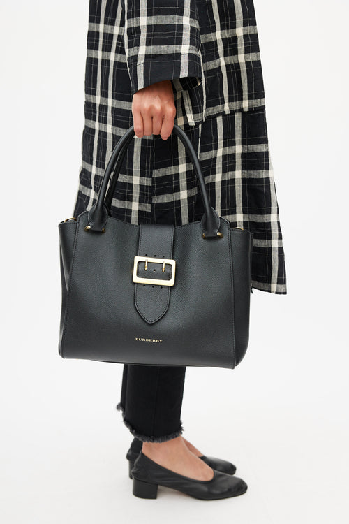 Burberry Black 
Gold Buckle Tote Bag