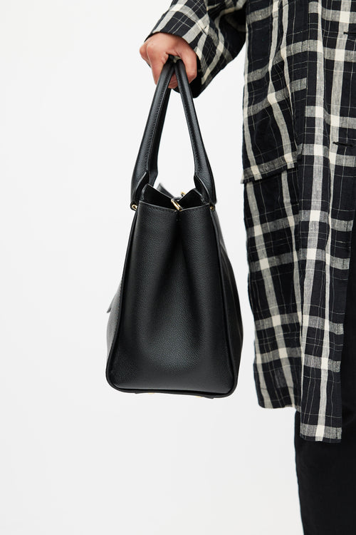 Burberry Black 
Gold Buckle Tote Bag