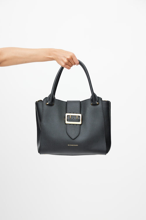 Burberry Black 
Gold Buckle Tote Bag