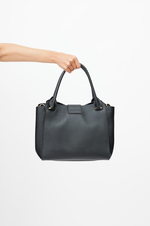 Burberry Black 
Gold Buckle Tote Bag