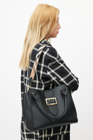 Burberry Black 
Gold Buckle Tote Bag