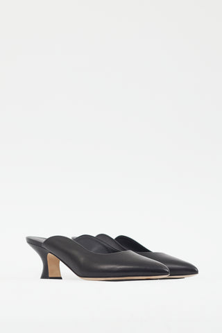 Burberry Black Leather Holme Mule