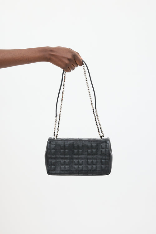 Burberry Black Leather Lola Quilted Bag