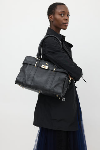 Burberry Black Leather Tote Bag