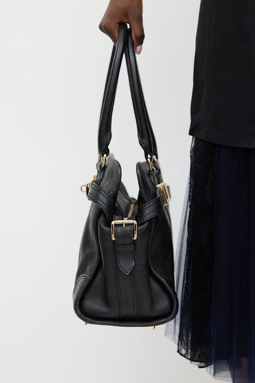 Burberry Black Leather Tote Bag