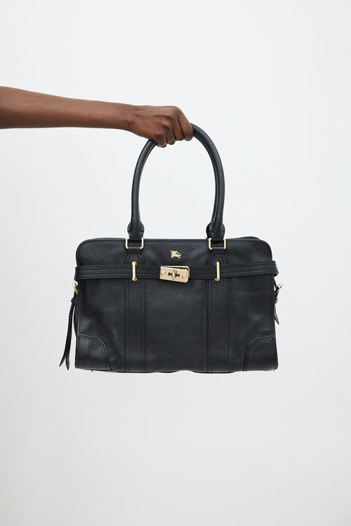 Burberry Black Leather Tote Bag