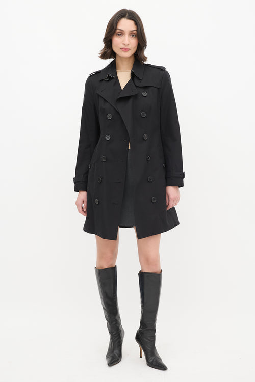 Burberry Black Medium The Sandringham Belted Trench Coat