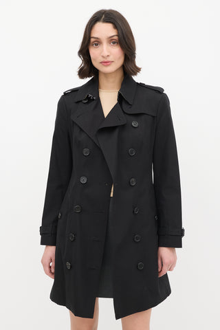 Burberry Black Medium The Sandringham Belted Trench Coat