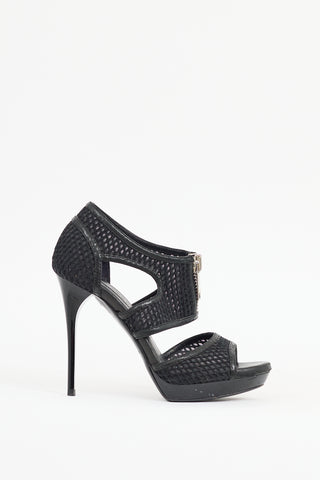 Burberry Black Mesh Platform Sandal