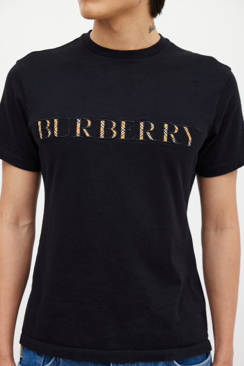 Burberry Black 
Multicolour Nova Check Logo T-Shirt