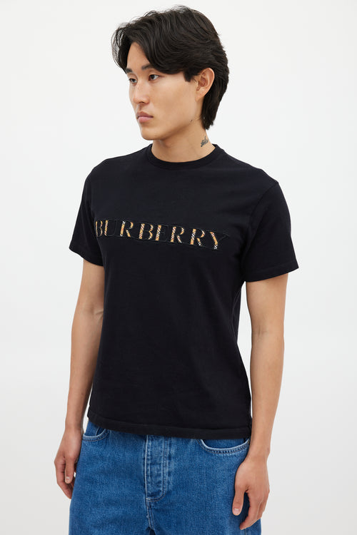 Burberry Black 
Multicolour Nova Check Logo T-Shirt