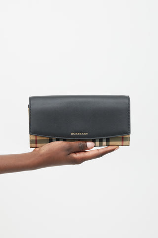 Burberry Black 
Multicolour Nova Check Henley Wallet On Chain Bag